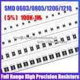 thumbnail image 4 of 100 Uds 0603 0805 1206 1210 2010 2512 resistencia SMD 5% valores de resistencia comunes 100K-1M 220K 470K 510K resistencias de alta precisión, 4 of 4