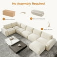thumbnail image 3 of 175" Oversized Boneless Couch for Living Room, Neche Modern Modular Sectional, Convertible, U Shaped, Deep Seat, Big Comfy Sofa Set with Ottoman,Beige, 3 of 10