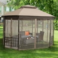 thumbnail image 3 of Costway 10' x 12' Octagonal Patio Gazebo Canopy Shelter Double Top W/Netting Sidewalls, 3 of 10