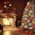 thumbnail image 6 of 30Pcs Christmas Glitter Poinsettia Artificial Silk Flowers Picks Christmas Tree Ornaments - Rosa, 6 of 6