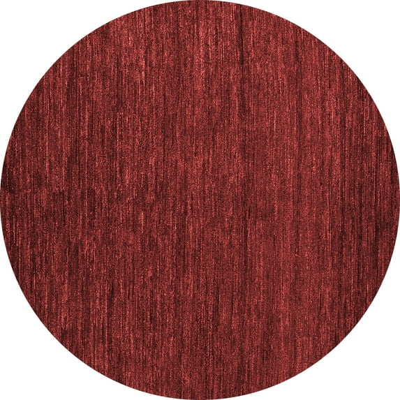 Ahgly Company Indoor Round Abstract Red Modern Area Rugs, 3' Round