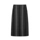 thumbnail image 3 of HH TRAF Falda recta hasta el tobillo con rayas negras bordadas y estilo retro a la moda para mujer, falda elegante con dobladillo largo y abertura, 3 of 4