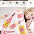 thumbnail image 3 of Cartoon Champagne Bottle Fleece Bed Blankets,Soft Flannel Cozy Blanket for Adults,Washable Lightweight Fuzzy Blanket Gift for Girls Boys 50X60in, 3 of 6
