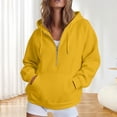 thumbnail image 2 of CAIVO Hoodies For Women Cozy Casual Full Zip Hoodie With Pocket For Lightweight Solid Color Long Sleeve Sweatshirt For Everyday Wear Cold Weather Tops, 2 of 4