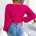 thumbnail image 4 of Vedolay Fall Sweaters Womens 2023 Pullover Sweaters Long Sleeve Knit Lightweight Crew Neck Fall Tops,Hot Pink L, 4 of 5