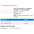 thumbnail image 2 of Valve Cover Gasket Set - Compatible with 2006 - 2011 Mercury Milan 2007 2008 2009 2010, 2 of 2