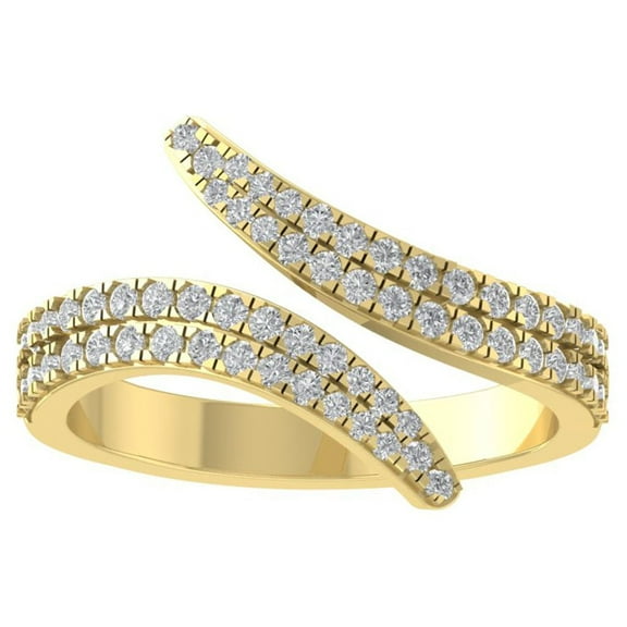 ARAIYA FINE JEWELRY 10K Yellow Gold Lab-Grown Diamond Anniversary Ring (1/2 cttw Round-shape Lab-Grown Diamonds (D-F Color, VS Clarity) Size 9.5