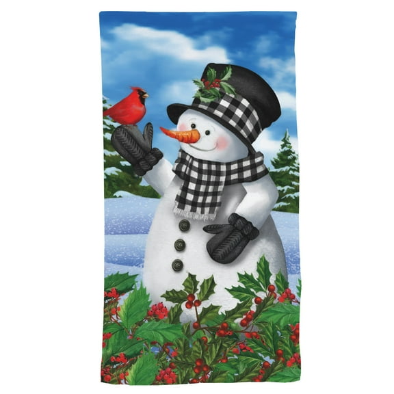 Briarwood Lane Checkered Snowman Cotton Hand Towel