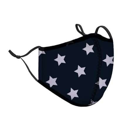 Top Trenz Neoprene, Reusable & Washable Navy Star Face Mask (One Size Fits Most, Ages 8 (Teens / Young Adults))