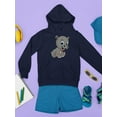 thumbnail image 3 of Cute Funny Hippo Hoodie Juniors - Youth Hoodie, Navy, Medium, 3 of 4
