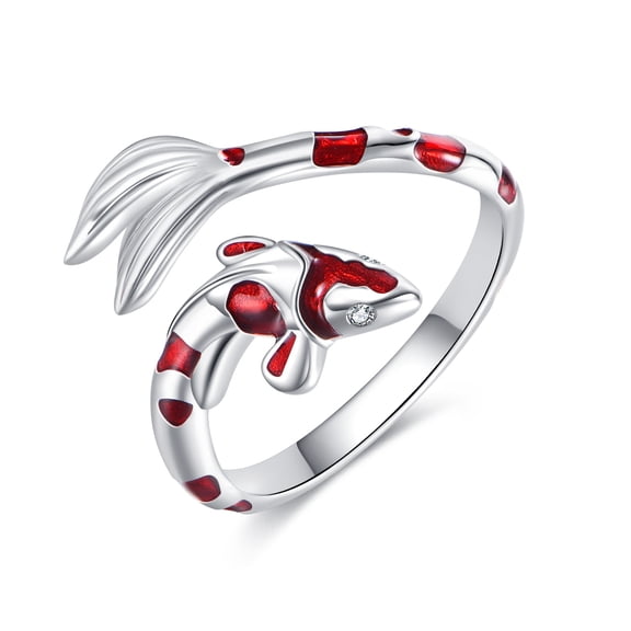 Koi Fish Lucky Ring For Women Sterling Silver Lucky Rings Jewelry