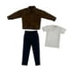 thumbnail image 2 of Ropa para figuras de acción a escala 1/6, disfraz de muñeca, trajes, ropa en miniatura para vestir, pantalones para muñecas masculinas de 12 pulgadas, Marrón, 2 of 8