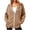 Brown, variant on cocolona Hoodies for Women Solid Color Long Sleeve Fall Winter Drawstring Sweatshirts Loose Casual Zipper Jackets with Pockets