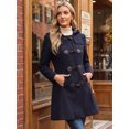 thumbnail image 2 of DARING DIVA Women's Winter Coat Toggle Duffle Long Hooded Peacoat Overcoat XS Dark Blue, 2 of 8