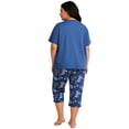 thumbnail image 5 of Plus Size Pajamas, PUTUO Womens Pajama Sets, Plus Size Short Sleeve V Neck Capri Pants Pajama Sets, Soft Ladies Pajamas Sleepwear Loungewear, 5 of 7