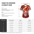 thumbnail image 4 of Xecao Red Sun Flame Fox for Women's V-Neck T-Shirts-Elegant Half-Sleeve Tops Perfect for Summer-Large, 4 of 5