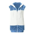 thumbnail image 5 of Lovskoo 2024 Womens Fuzzy Fleece Vest Cozy Sleeveless Winter Warm Vests with Pocket Zip Up Hooded Waistcoat Outerwear Blue, 5 of 6