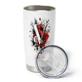 thumbnail image 4 of Floral Personalized Initial 'V' 20oz Tumbler for Women, Custom Coffee Travel Mug with Lid, Flower Art Stainless Steel Cup, Birthday Present, Wedding Keepsake, 4 of 6