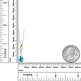 thumbnail image 6 of Gem Stone King 925 Silver and 10K Yellow Gold Swiss Blue Topaz and Lab Grown Diamond Pendant Necklace for Women | 1.55 Cttw | Gemstone November Birthstone | Oval 8X6MM | With 18 inch Chain, 6 of 6