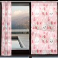 thumbnail image 3 of BZSMCE Window Curtain Panels Set Of 2 In Rabbit Heart Pattern Printed, 3 of 4