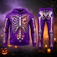 thumbnail image 2 of CONFREE Halloween Mens Sweatsuit 2 Peice Sets Hallowmas Men's Jogging Tracksuit Set Skeleton Graphic Pullover Hoodies Pants Athletic Sweat Suit for Men, 2 of 3
