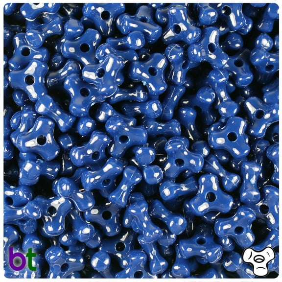 BeadTin Navy Blue Opaque 11mm TriBead Craft Beads (500pcs)