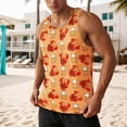 thumbnail image 2 of Telankuip Mens Tank Tops 2026 Summer Fashion Graphic Print Sleeveless Tee Lightweight Cooling Comfy Workout T-Shirts Beach Vacation Novelty Undershirts 6-Orange XXL, 2 of 8