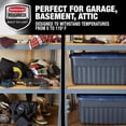 thumbnail image 5 of ONKER Roughneck️ 40 Gallon Storage Totes, Pack of 2, Durable Stackable Storage Containers with Hinged Lids, Nestable Plastic Storage Bins for Tools, Toy Storage, Grey and Dark Indigo Metallic, 5 of 11