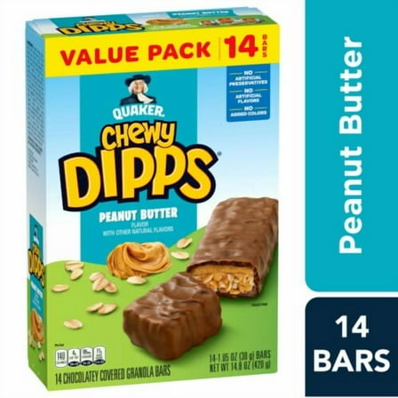 Quaker Chewy Dipps Peanut Butter Granola Bars 14 ct - Pack of 2