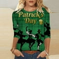 thumbnail image 4 of HOMBOM Womens St.Patricks Day Shirts Irish Graphic Tees 3/4 Sleeve Cute Gnomes Print Crewneck Multicolor Spring Tops for Women Casual, 4 of 8