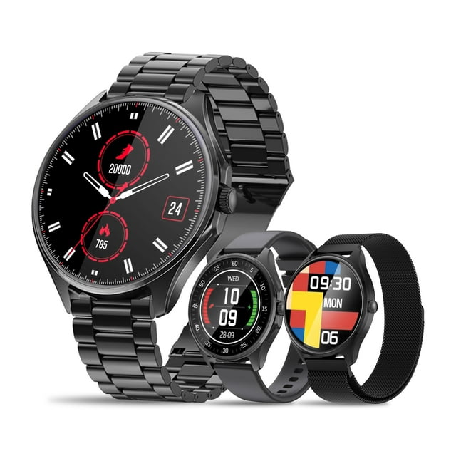 Vorago SW-505 SmartWatch AMOLED Impermeable IP67 para Deportes Presión Oxímetro Unisex Pantalla Tactil Llamadas 2 Extensibles Metálicos Extra