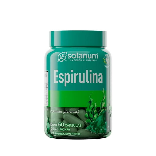 Suplemento alimenticio Solanum HB espirulina 60 cápsulas de 500 mg
