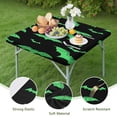 thumbnail image 4 of Black Halloween Bats with Green Square Fitted Tablecloth with Elastic Edge,Square Table Cover,Washable Elastic Table Cover for Home Kitchen Party Decor 36"x36", 4 of 6