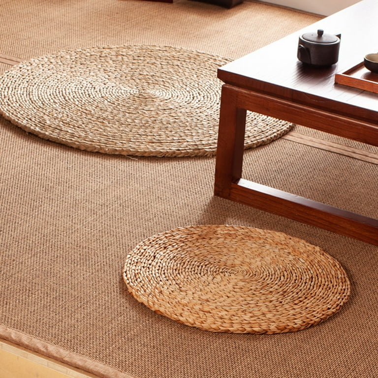  DUOSHIDA Tatami Floor Pillow Sitting Cushion,Round Padded Room  Floor Straw Mat for Outdoor Seat(2 Pack 19.7x4.3) : Home & Kitchen