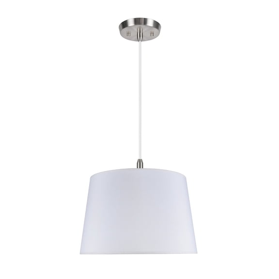Aspen Creative 72025 Two-Light Hanging Pendant Ceiling Light with Transitional Hardback Fabric Lamp Shade, White, 17" width