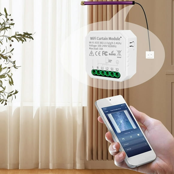 Cameland Intelligent Electric Curtain Controller Wifi Connection App Remote Control Intelligent Voice Control Device Sharing Countdown Timing Function