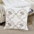 thumbnail image 2 of Home Soft Things Embroidery Canvas Throw Pillow Cover Pillow Case 2 Piece Set - Rose - Taupe - 26" x 26" EURO, 2 of 7