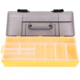 thumbnail image 1 of Caja de aparejos de pesca portátil amarilla, plegable, de plástico duradero, para almacenar señuelos y anzuelos, 1 of 8