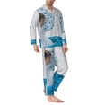 thumbnail image 2 of Picia Terrier Takes A Bath With Shower Cap Pattern Men’s Long-Sleeve Sleepwear Set - Soft 2-Piece Loungewear with Pockets, Comfy PJs for Relaxing Nights-X-Large, 2 of 7