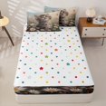 thumbnail image 4 of jejeloiu Colorful Cute Flower Zipper Twin Comforter Sets with Fitted Sheet and 2 Pillowcases Kids,Kawaii Pet Animal Cat Zipper Bedding Set,Reversible,4 Pieces, 4 of 7