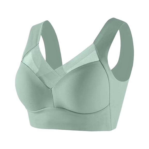 UoCefik Zenchic Bra - Seamless Powerful Push Up Wireless Bra Lift Full-Figure Posture Correcting Bra Ice Silk Anti Sagging Bra Light Green 4X-Large