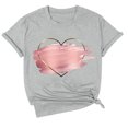 thumbnail image 3 of Tiweut Tops for Women Summer Loose Fit Thin Short Sleeve Crewneck Graphics Printed Ladies Shirts Light Gray, 3 of 3