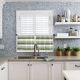 thumbnail image 6 of Half Window Curtains 24 Inches Long, Sage Green White Striped Window Treatment Curtain Drapes, Farmhouse Stripes Short Curtains Tiers for Kitchen Over Sink, 27.5"x24", 2 Panels, 6 of 7