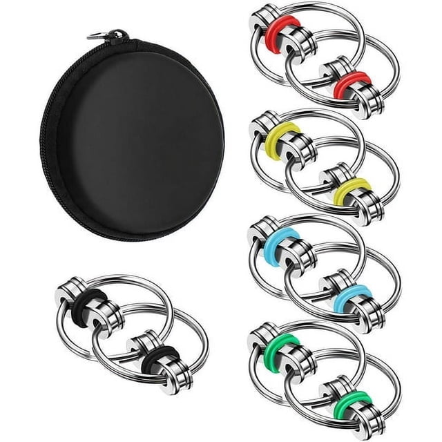 Piezas Fidgets Chain Fidget Toy con Bolsa de Almacenamiento, Cadena para Alivio del Estrés Llavero Fidget Flippy Toy, para TDAH y ADD, Alivio de la Ansiedad, Juguetes de Cadena de Bicicleta para Adultos Adolescentes, Rojo, Verde, Amarillo, Azul, Negro oso de fresa Electrónica