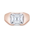 thumbnail image 2 of Emerald Cut Lab Created Moissanite Diamond Solitaire Signet Engagement Ring For Men In 14K Rose Gold Over Sterling Silver(G-H Color,VVS1 Clarity,3.6 Cttw)-11.5, 2 of 7