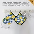 thumbnail image 4 of Yayeee Oven Mitts and Pot Holder Set of 2 Heat Resistant Kitchen Gloves Baking Hot Pad, Lemon Checkered, 4 of 5