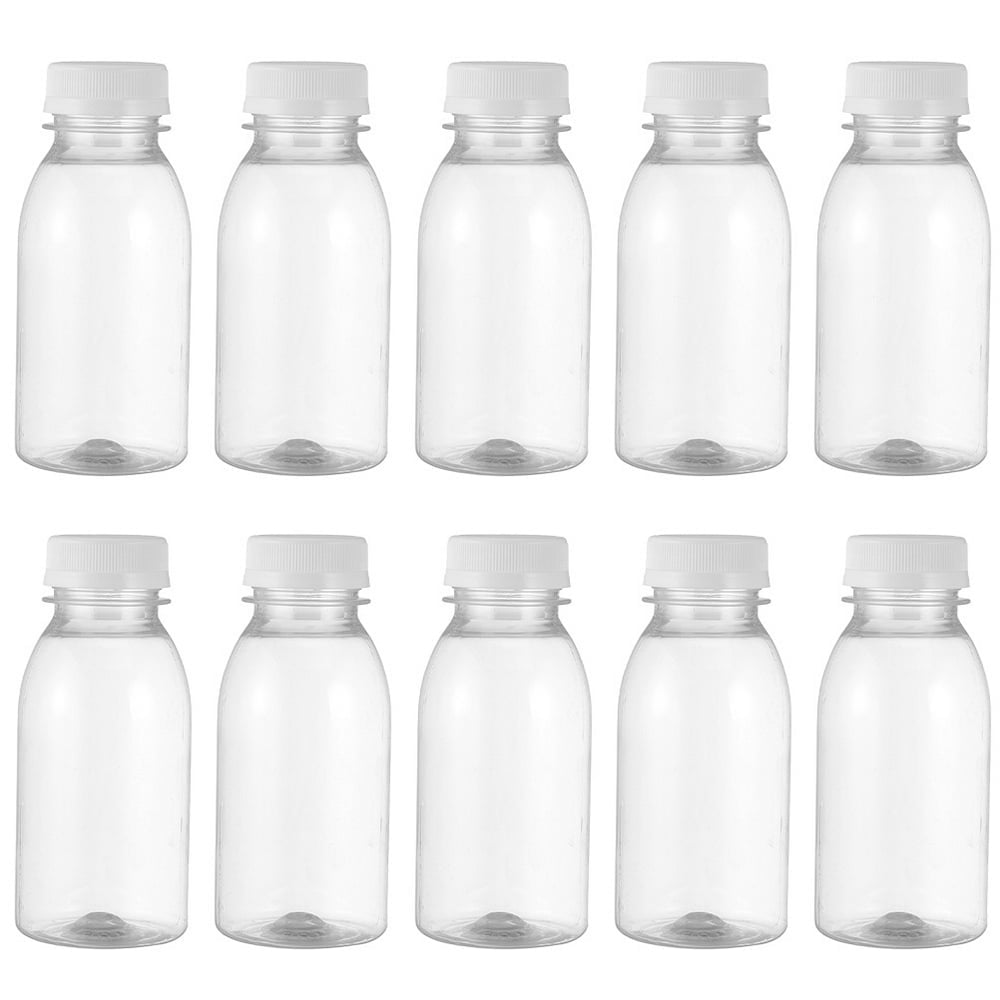 10 Pcs Bouteilles de Rangement pour Lait en Plastique Transparent 200ML Bouteilles pour Boissons
