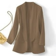 thumbnail image 5 of YDFCWXW Women Long Sleeve Blazer Open Front Cardigan Jacket Work Office Blazer Khaki, M, 5 of 8