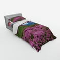 thumbnail image 3 of Ambesonne Landscape Bedding Set 4 Pcs, Mountain Village Fall, Queen, Pink Green, 3 of 3