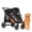 Black+Orange, variant on Kicctian Pet Stroller for Large & Medium Dogs & Cats with Easy One-Hand Fold, Dual Entry All Terrain Wagon Cart, Removable Washable Mat, Designed for Pets Up to 130 Lbs,Black&Orange